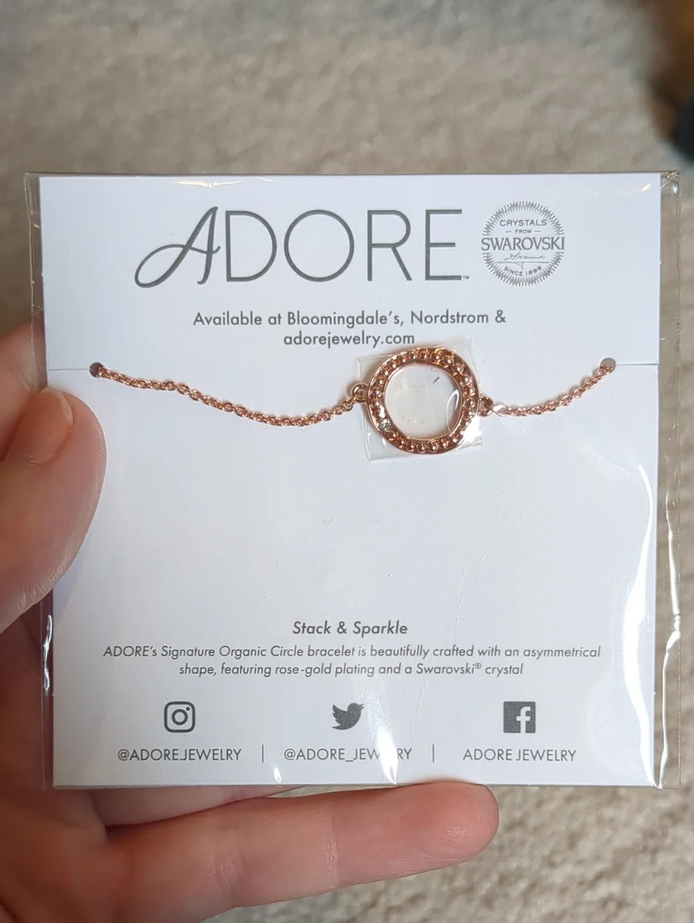 Adore's Signature Organic Circle Rose Gold Bracelet